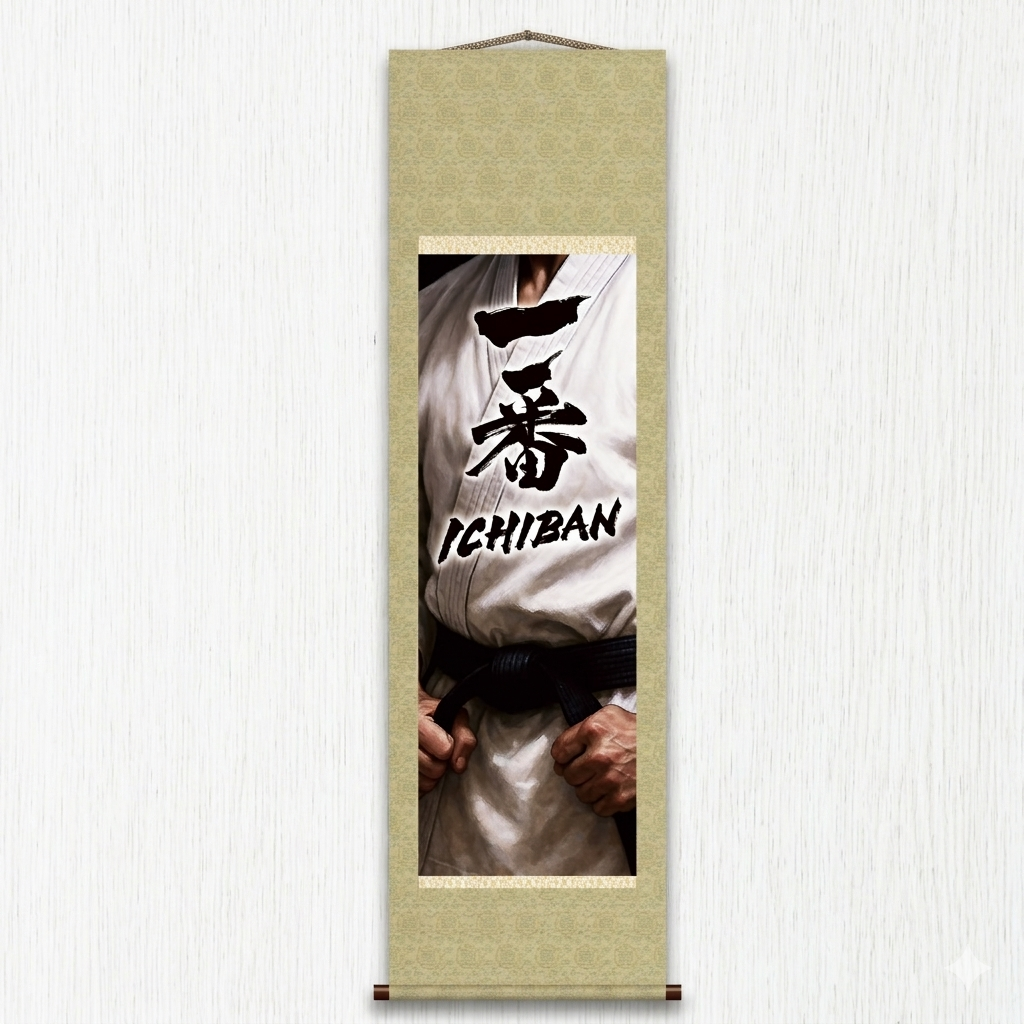 Japanese Martial Arts Ichiban Kakemono Wall Scroll – Black Belt Spirit